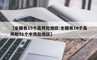 【全国有15个高风险地区:全国有10个高风险51个中风险地区】